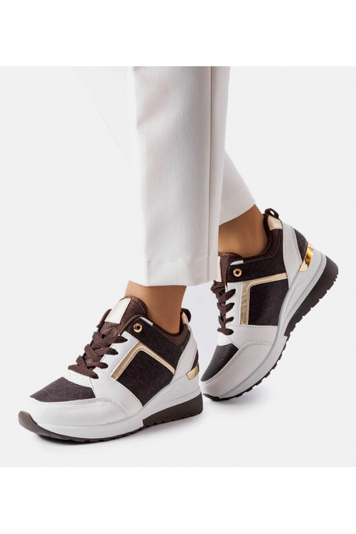 Tênis Desche wedge marrom e branco