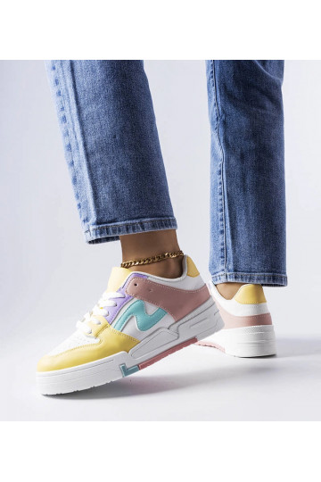 Sapatos rosa e amarelo com... 2