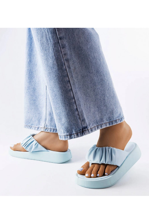 Chinelo azul franzido Filena
