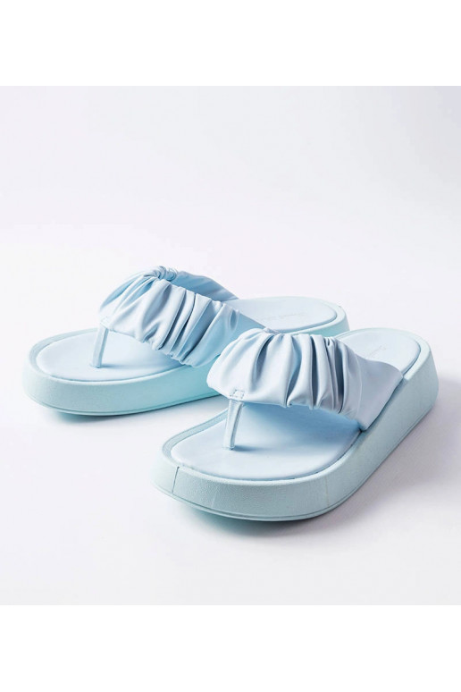 Chinelo azul franzido Filena