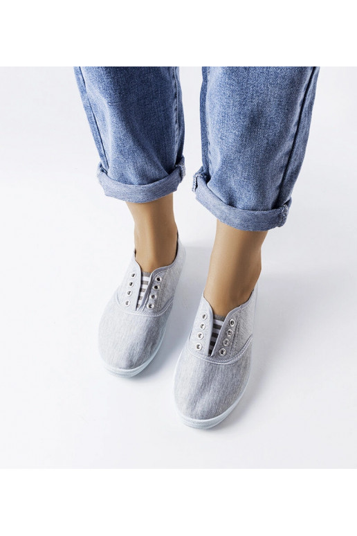 Tênis Vilma Cinza Tecido Slip-On