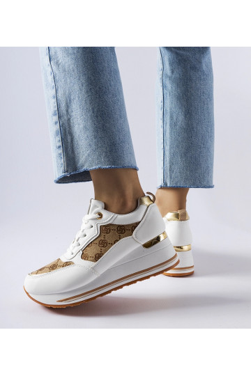 Tênis plataforma branco com... 2