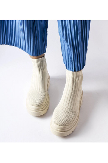 Tênis cano alto bege Marks