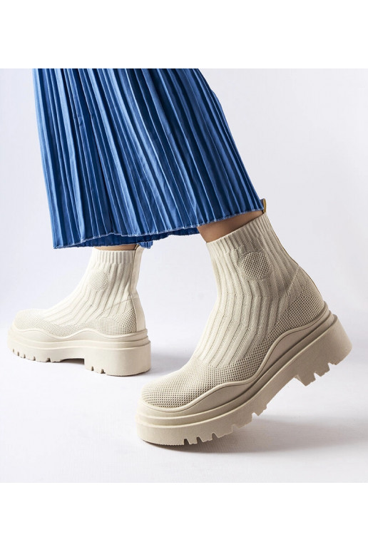 Tênis cano alto bege Marks