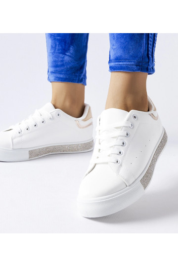 Tênis branco e bege com... 2