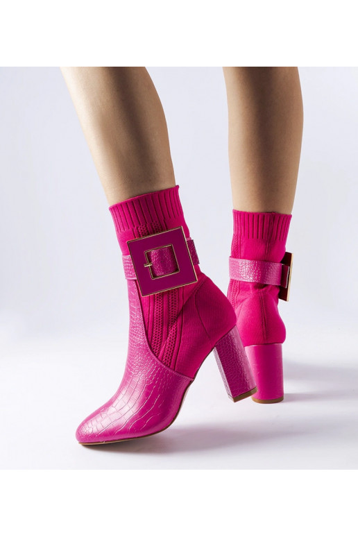 Botas meia estampa animal rosa Enrice