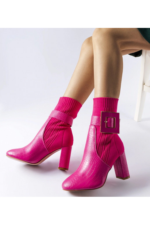 Botas meia estampa animal rosa Enrice