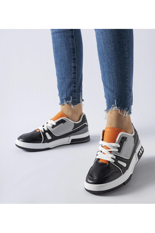 Sapatos pretos com língua laranja Archie