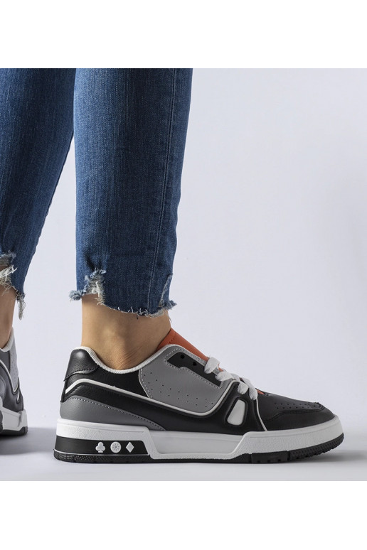 Sapatos pretos com língua laranja Archie