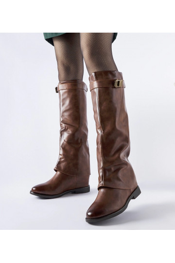Botas quentes marrons com...