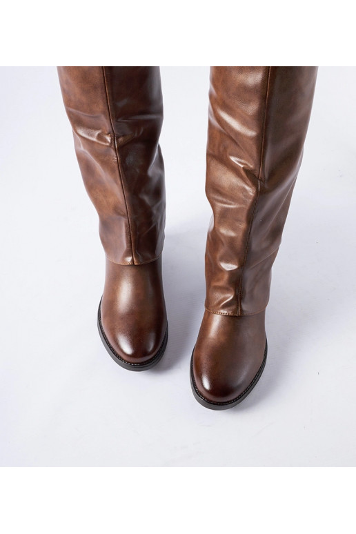 Botas quentes marrons com cunha...