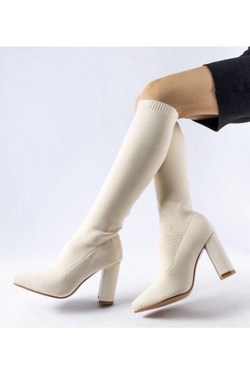 Botas Conway bege com salto