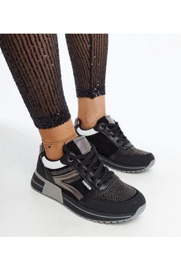 Tênis plataforma preto com... 2