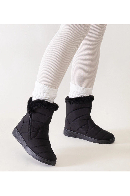 Botas de neve pretas decoradas com...