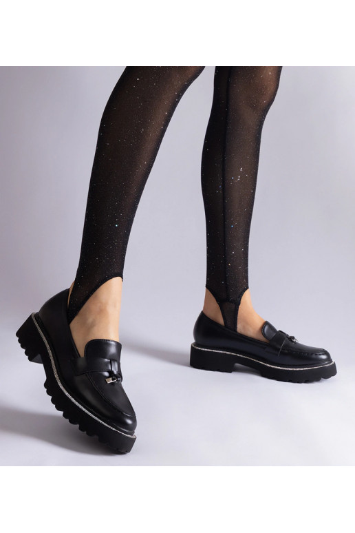 Mocassim preto de couro sintético... Mocassim preto de couro sintético...