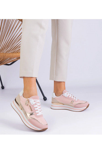 Tênis esportivo rosa sobre... 2