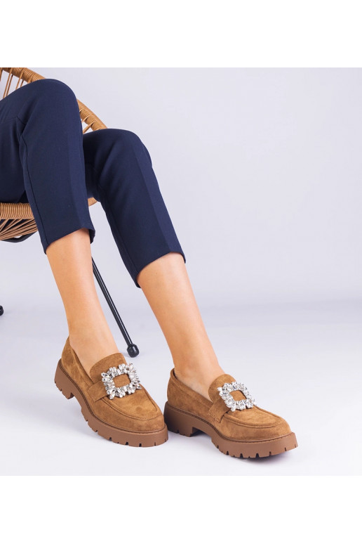 Mocassins femininos marrons em...