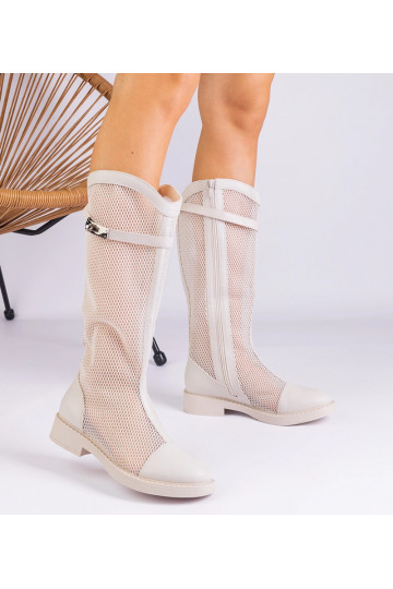 Botas altas de malha branca... 2