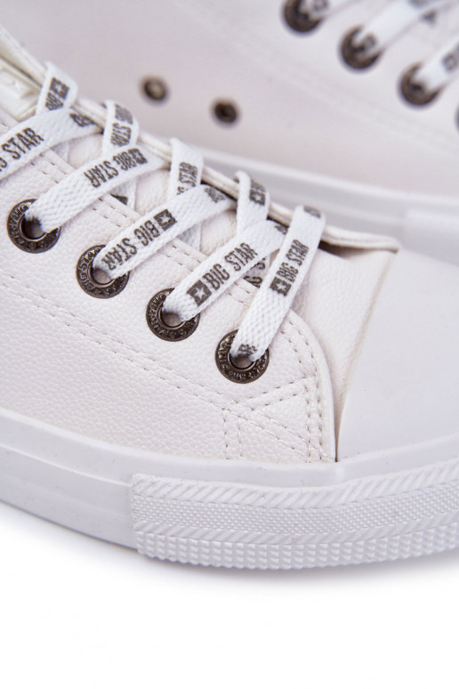 Tênis de couro masculino Big Star KK174052 cor branca