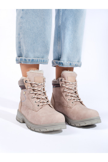 Botas aquecidas femininas bege 2