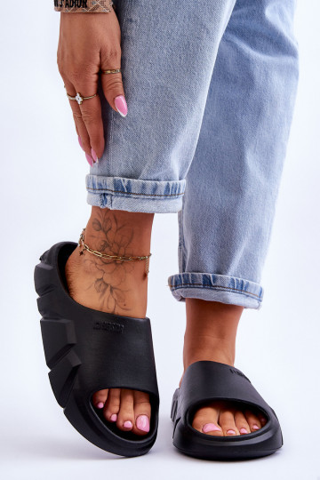  Chinelos femininos com espuma Big Star LL274594 cor preta