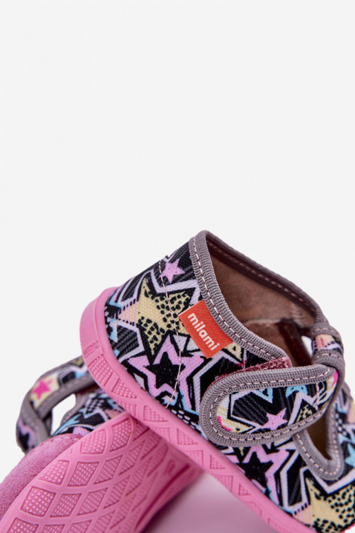 Chinelos Milami Infantil com fixadores adesivos cinza-cor rosa Jasimrra Chinelos Milami Infantil com fixadores adesivos cinza-cor rosa Jasimrra