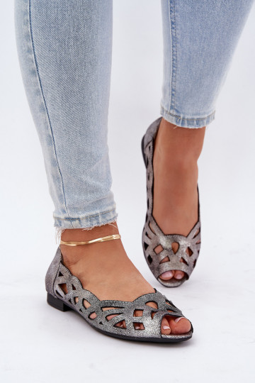 Bailarinas a céu aberto Z Odkrytymi Palcami cor prata Calgis