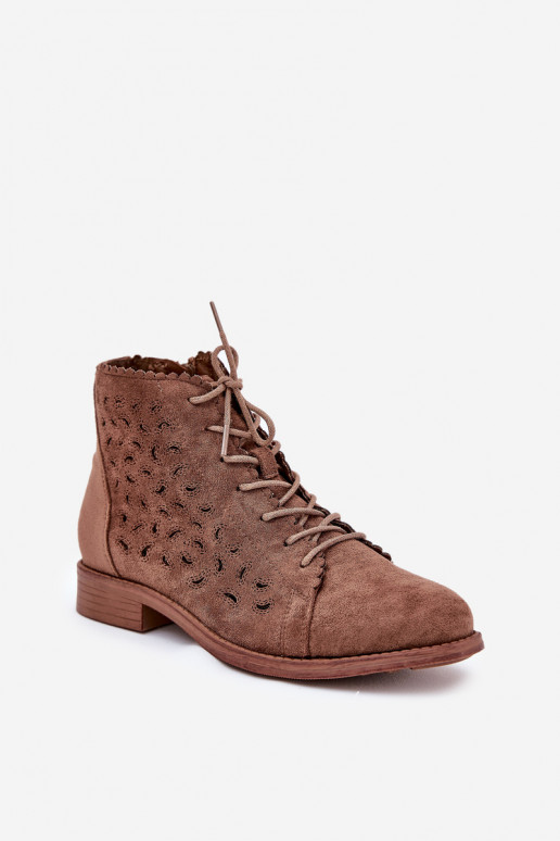 Baixo Botas com elementos abertos S.Barski HY51-185 cor marrom