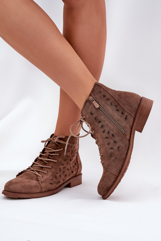Baixo Botas com elementos abertos S.Barski HY51-185 cor marrom