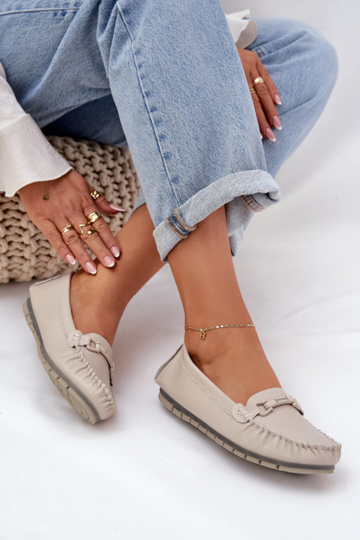 isósceles Pele Mocassins com enfeites S.Barski LR51-547 bege isósceles Pele Mocassins com enfeites S.Barski LR51-547 bege