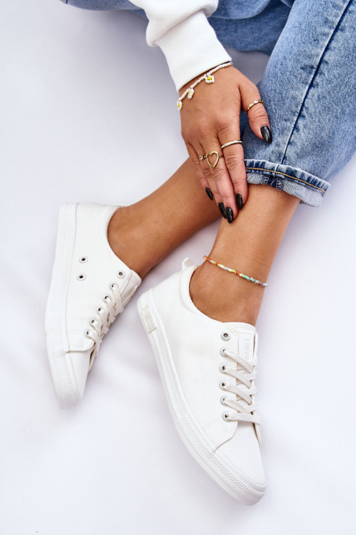 Feminino Suavemente tênis de sola plana Big Star LL274058 cor branca Feminino Suavemente tênis de sola plana Big Star LL274058 cor branca