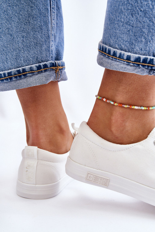 Feminino Suavemente tênis de sola plana Big Star LL274058 cor branca Feminino Suavemente tênis de sola plana Big Star LL274058 cor branca