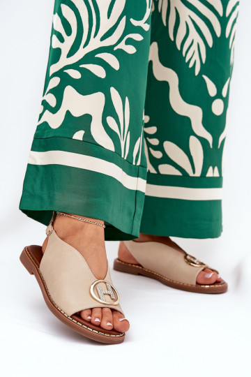 isósceles Estilo elegante sandálias com enfeites bege Iseliria