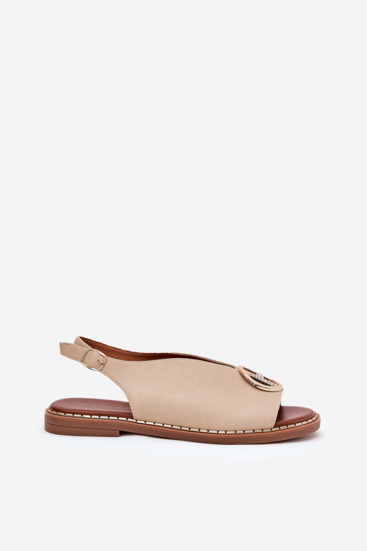 isósceles Estilo elegante sandálias com enfeites bege Iseliria