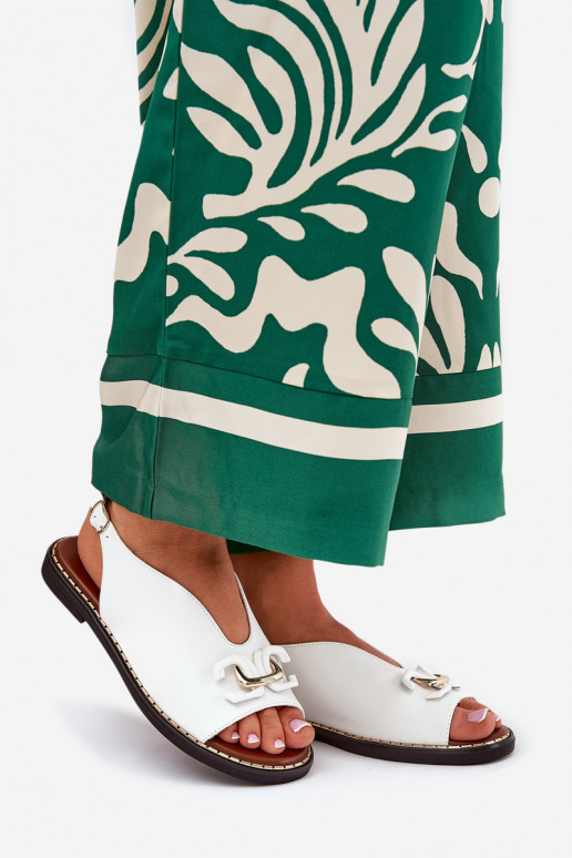 sandálias com salto largo com enfeites de couro ecológico cor branca Tillireta sandálias com salto largo com enfeites de couro ecológico cor branca Tillireta