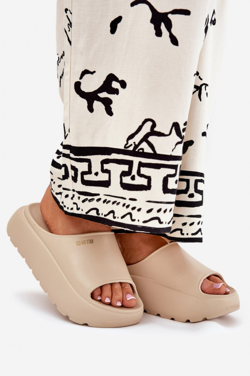 Chinelos leves Chinelos femininos com uma plataforma Big Star RR274A569 bege