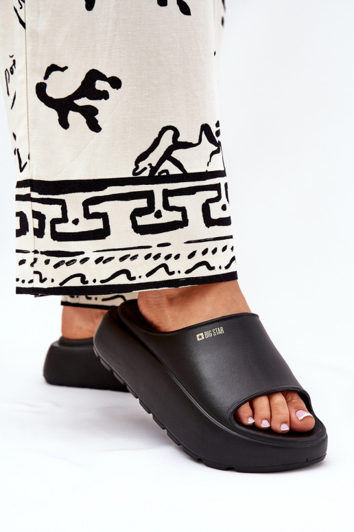 Chinelos leves Chinelos femininos com uma plataforma Big Star RR274A567 cor preta