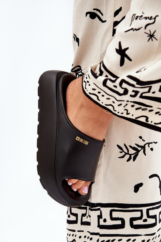 Chinelos leves Chinelos femininos com uma plataforma Big Star RR274A567 cor preta