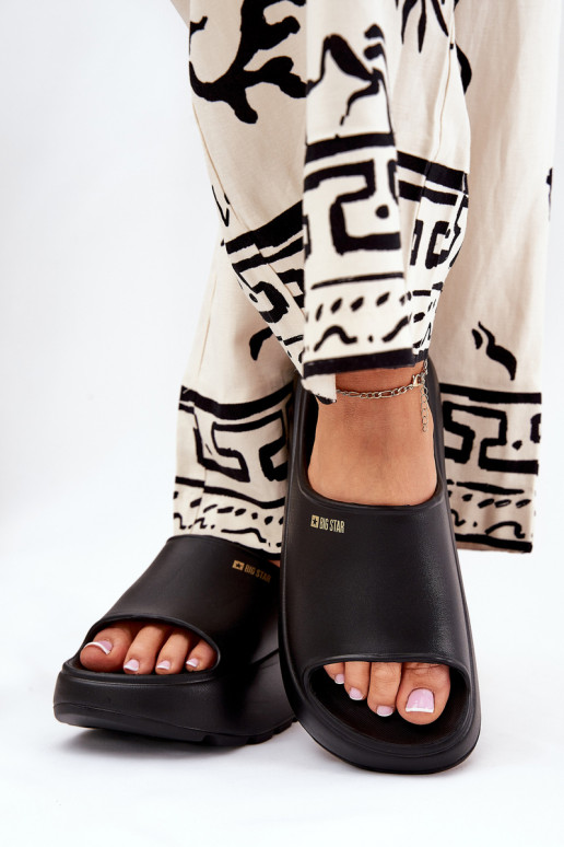 Chinelos leves Chinelos femininos com uma plataforma Big Star RR274A567 cor preta