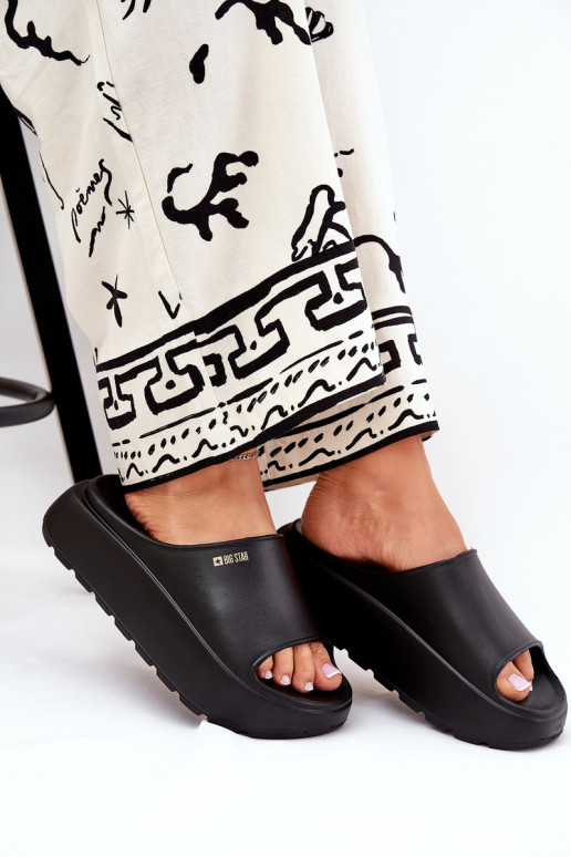 Chinelos leves Chinelos femininos com uma plataforma Big Star RR274A567 cor preta