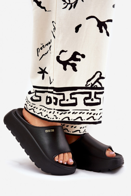 Chinelos leves Chinelos femininos com uma plataforma Big Star RR274A567 cor preta