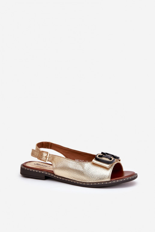 Sandálias rasteiras com enfeites Eko Pele cor dourada Lilria Sandálias rasteiras com enfeites Eko Pele cor dourada Lilria