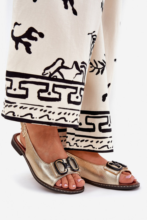 Sandálias rasteiras com enfeites Eko Pele cor dourada Lilria Sandálias rasteiras com enfeites Eko Pele cor dourada Lilria