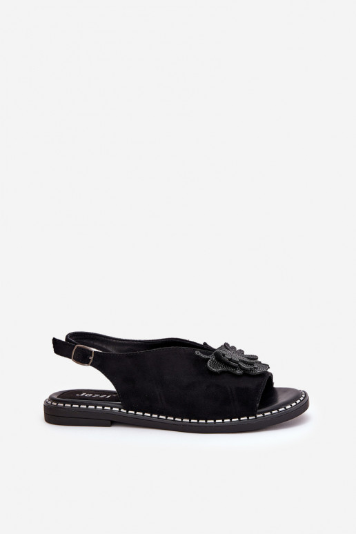 Sandálias femininas com salto largo com enfeites cor preta Setorina Sandálias femininas com salto largo com enfeites cor preta Setorina