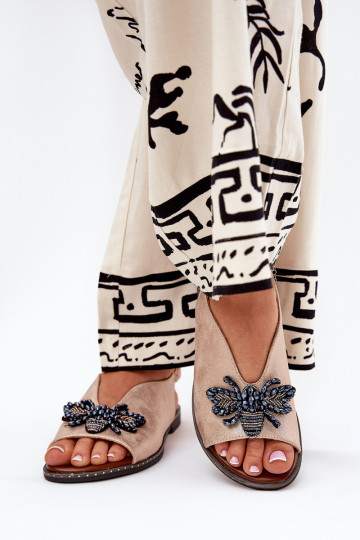 com brilho Sandálias femininas com enfeites isósceles cor ouro rosa Russona 2