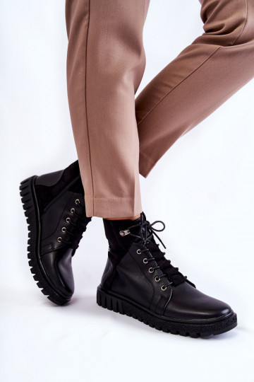 Botins femininos pretos com... 2