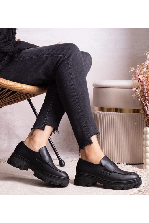 Sapatos pretos de eco couro Kirna