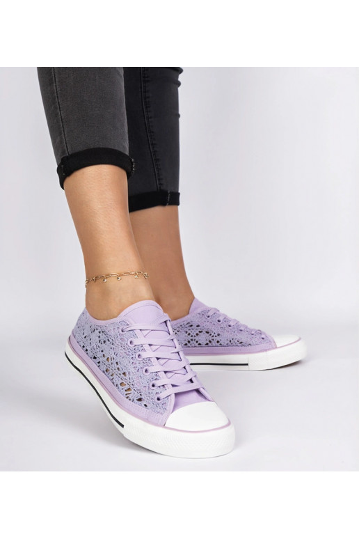 Tênis roxos femininos vazados Saha