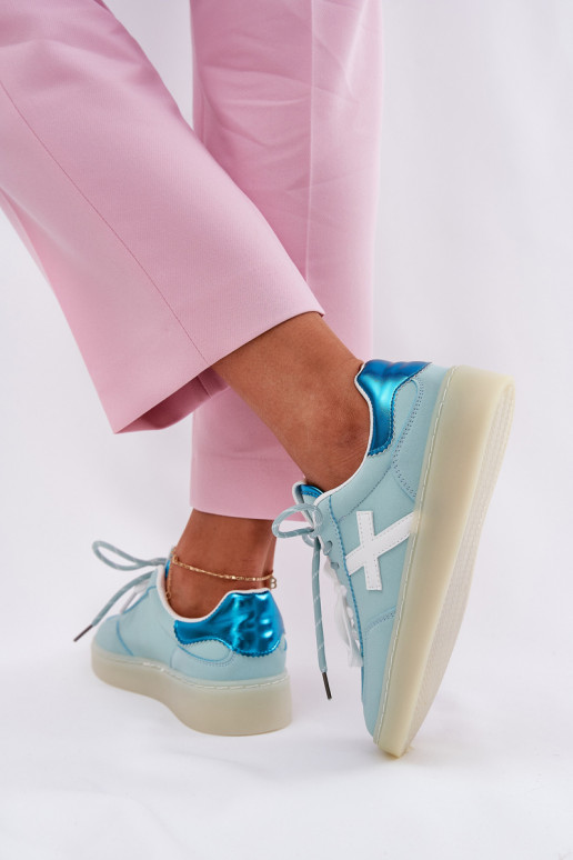 Baixo tênis Feminino com padrões de pele de leopardo cor menta Zelevelis