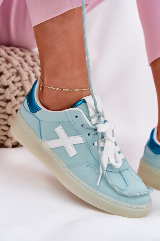 Baixo tênis Feminino com padrões de pele de leopardo cor menta Zelevelis